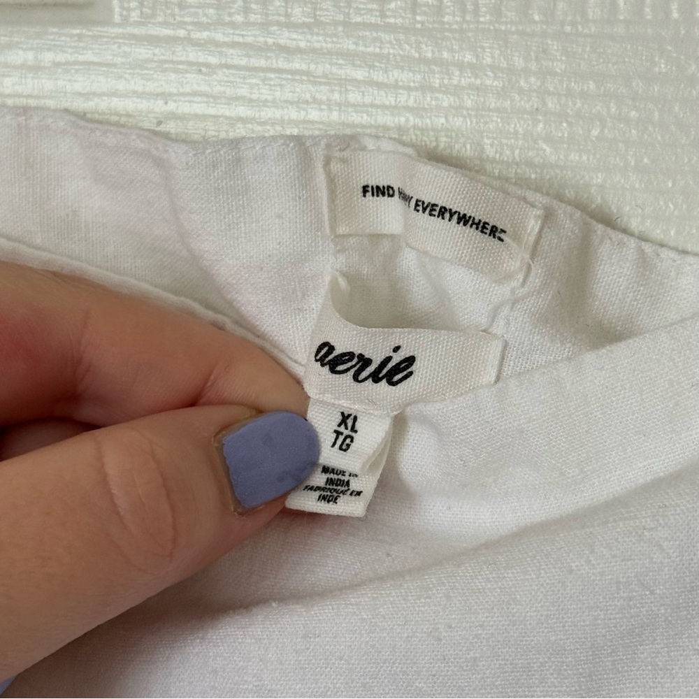 Aerie White Frayed Babydoll Dress - Picture 5 of 8